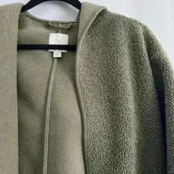 Joie Longline Borg Teddy Sherpa Hooded Open Front Fleece Lined Sweater/jacket - Picture 2 of 4